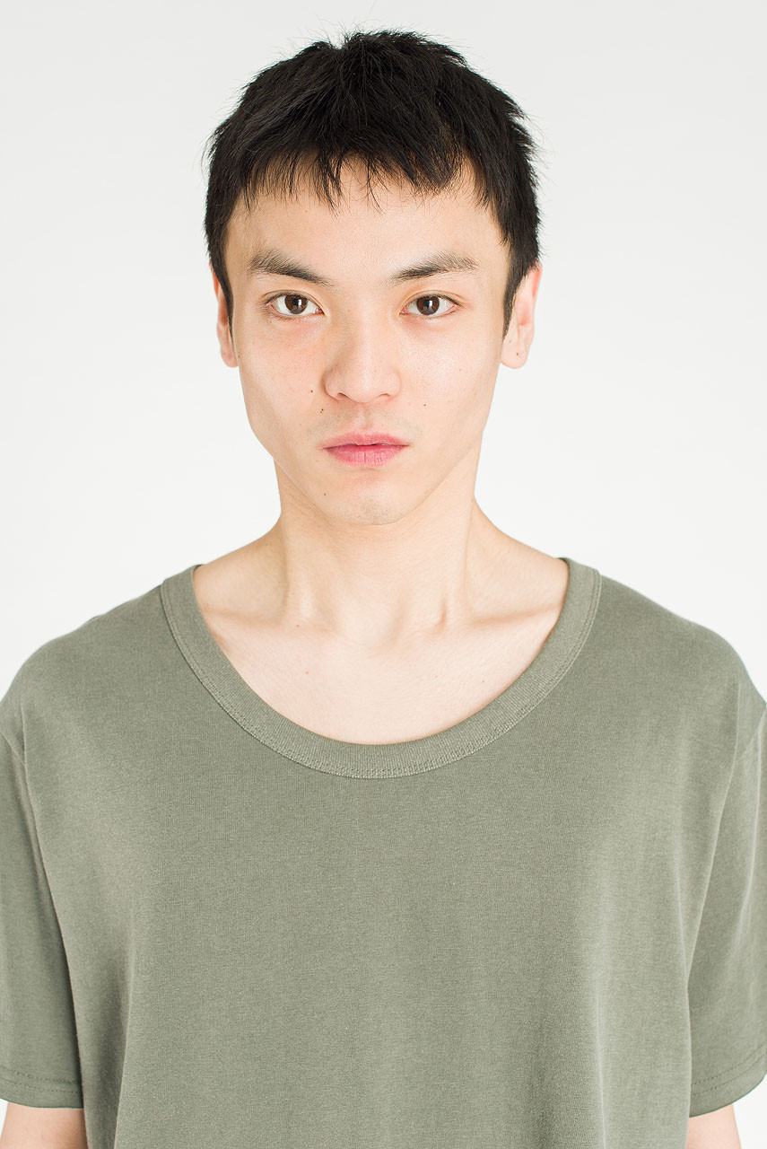 Menswear | U-Neck Crop Tee, Ink Grey