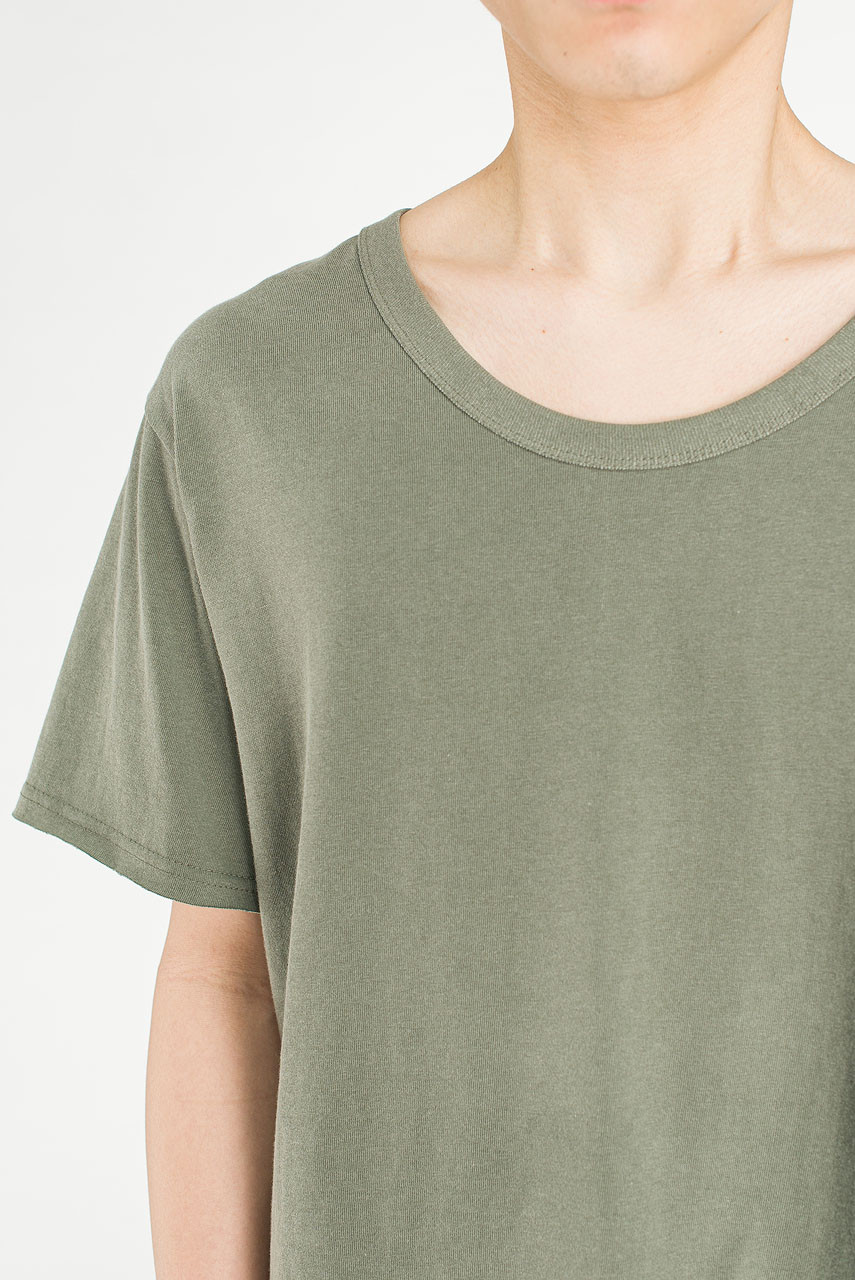 Menswear | U-Neck Crop Tee, Ink Grey