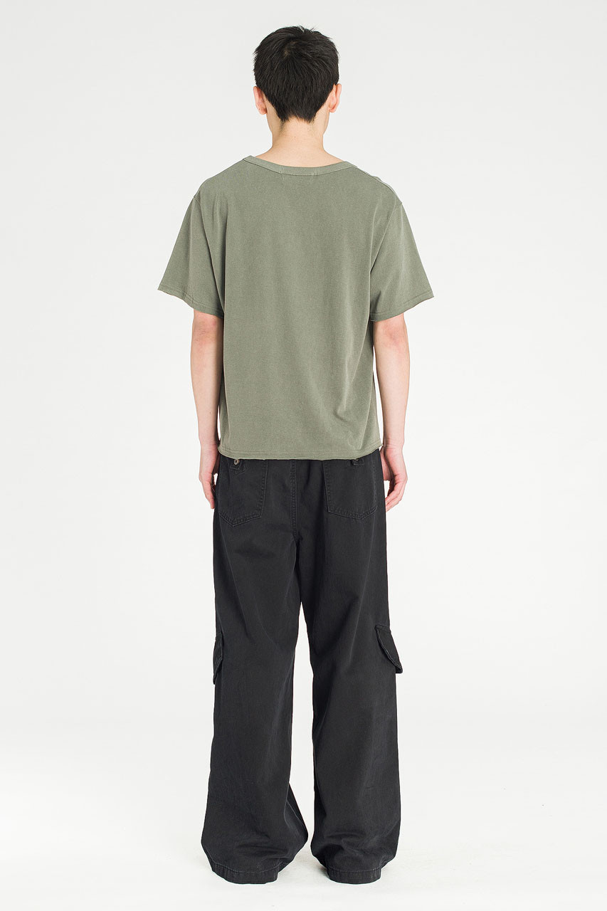 Menswear | U-Neck Crop Tee, Ink Grey