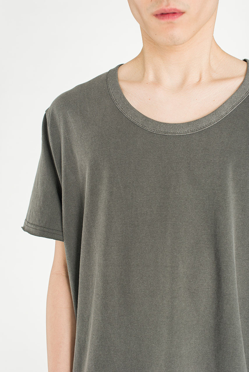 Menswear | U-Neck Crop Tee, Charcoal