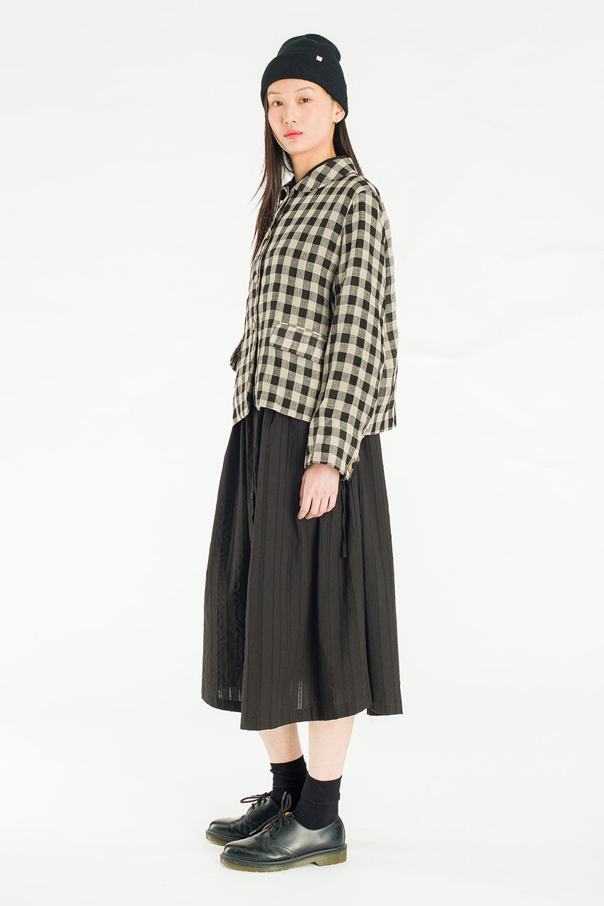Emile Gingham Check Jacket, Black