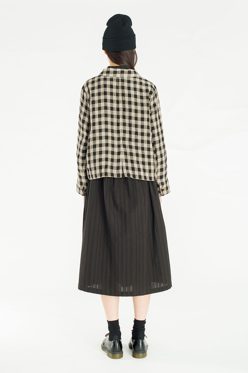 Emile Gingham Check Jacket, Black