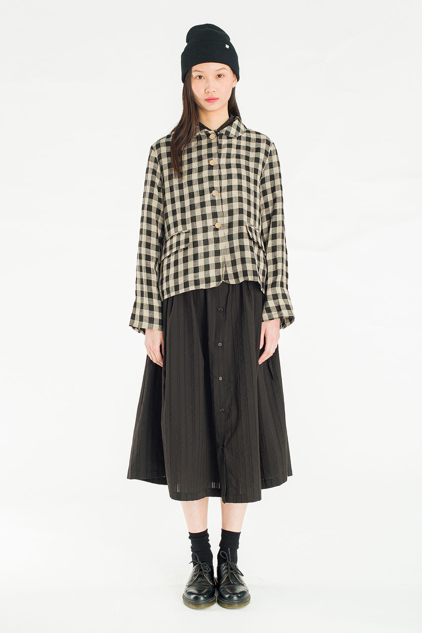 Emile Gingham Check Jacket, Black