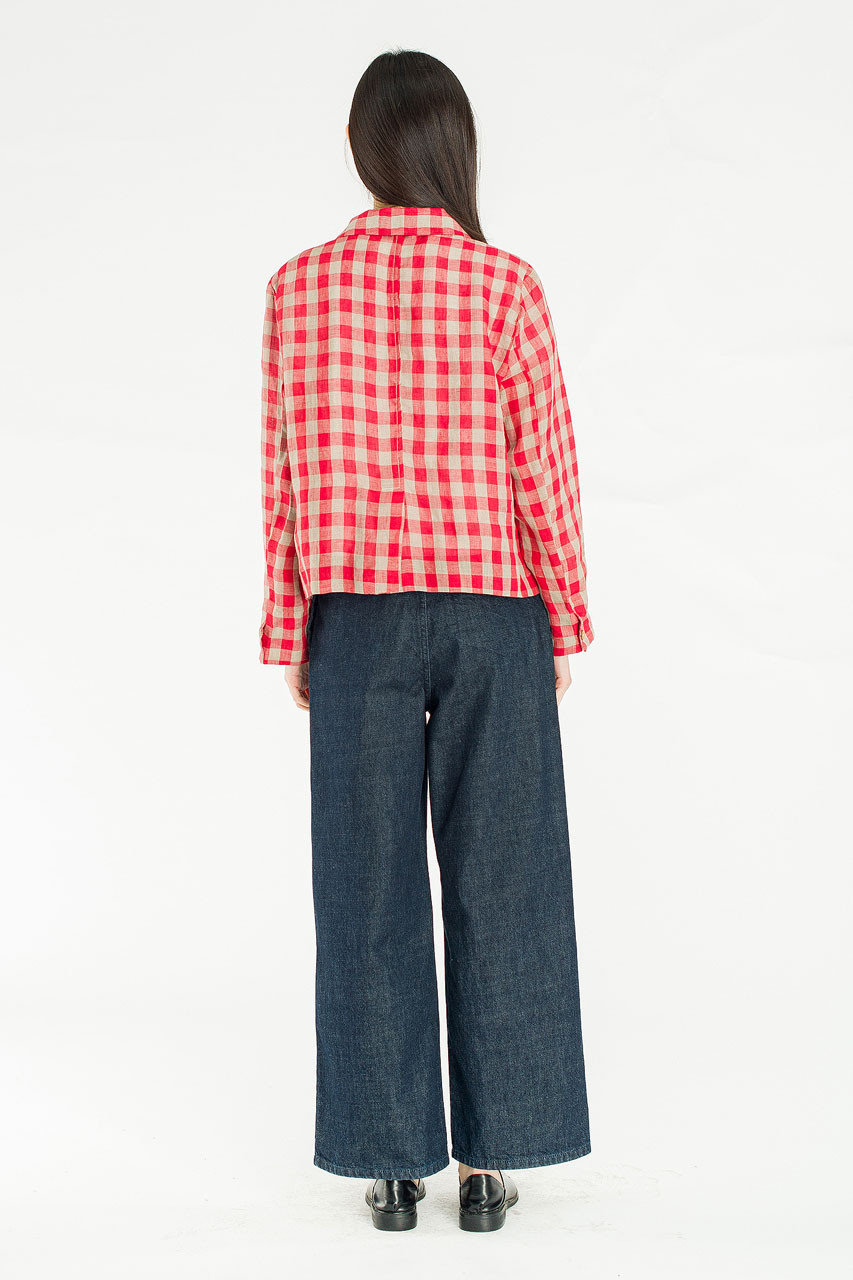 Emile Gingham Check Jacket, Red