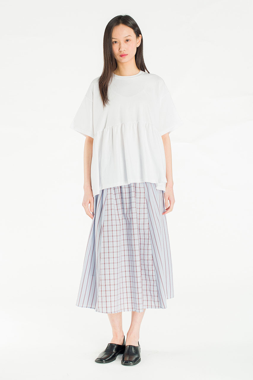 Netti Check Contrast Skirt, Blue