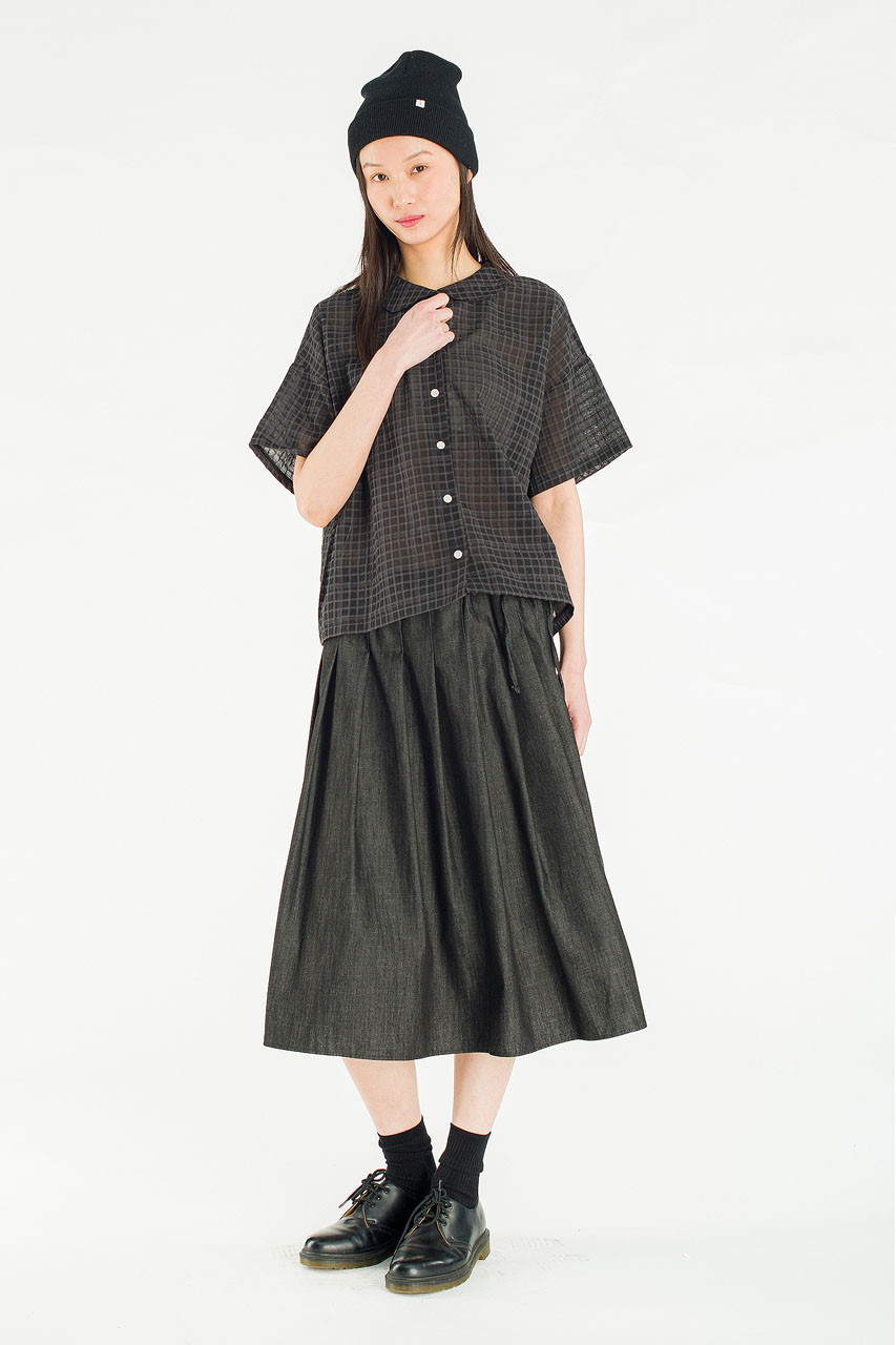 Glam Check Blouse, Black