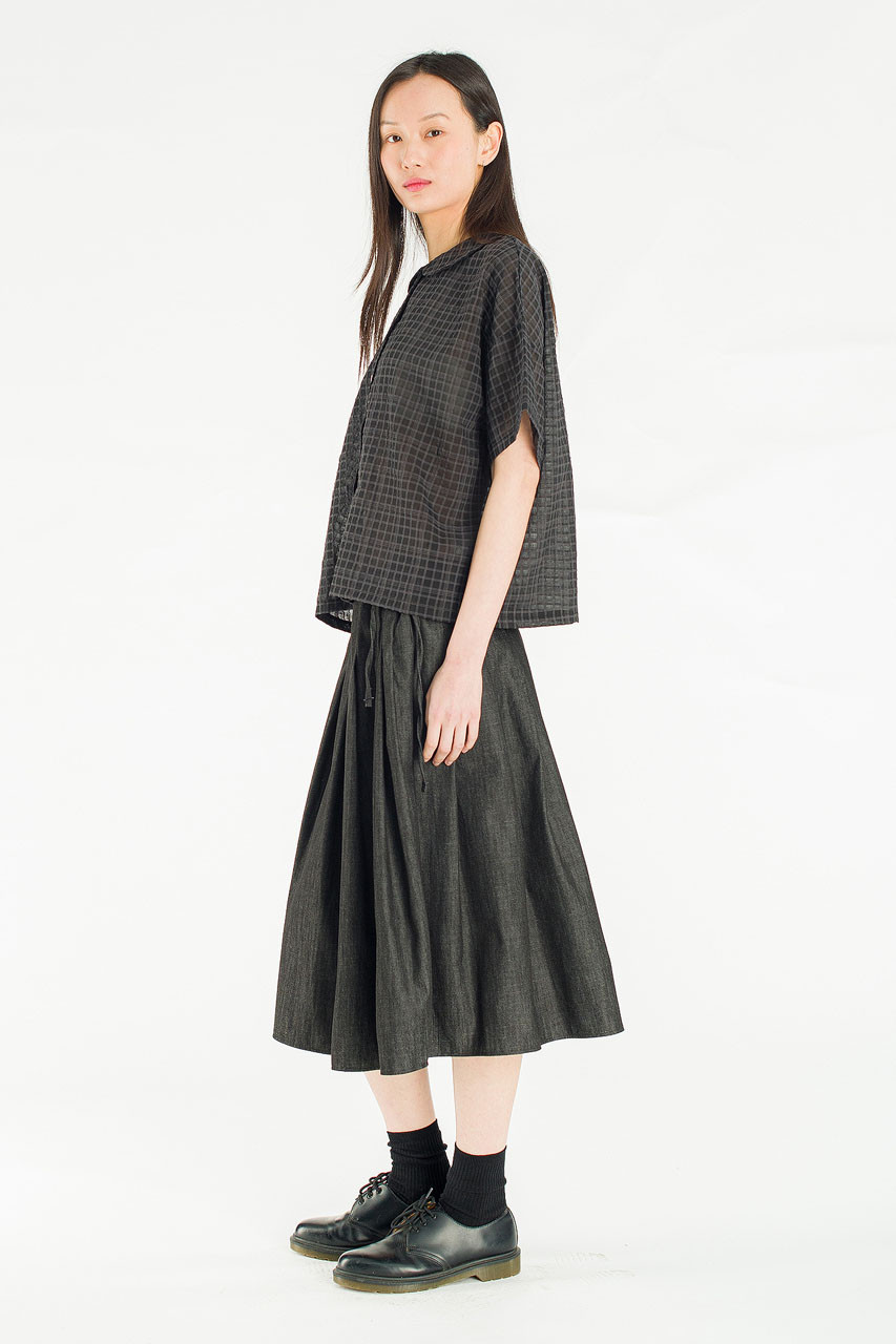 Glam Check Blouse, Black