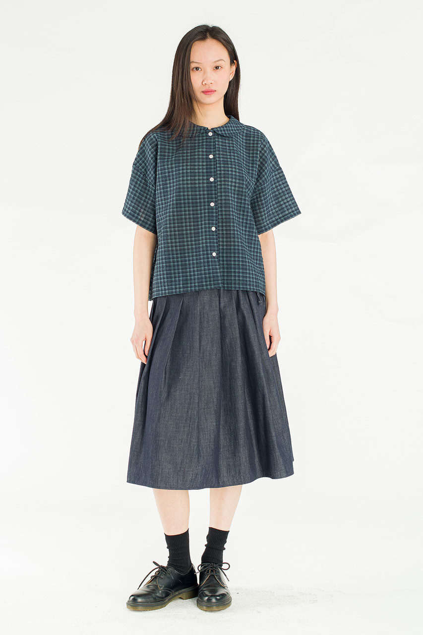 Glam Check Blouse, Green