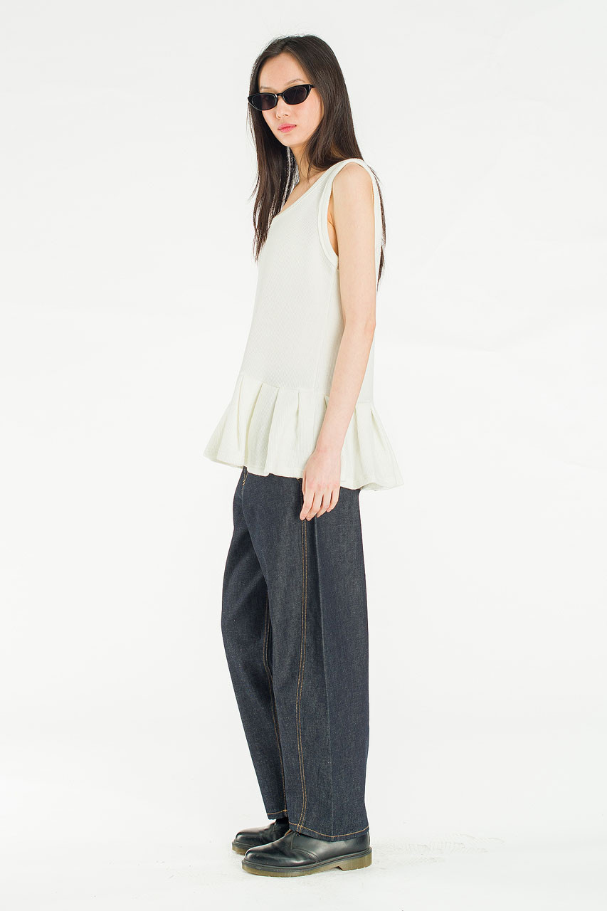 Miel Pleated Detail Tunic, Ivory