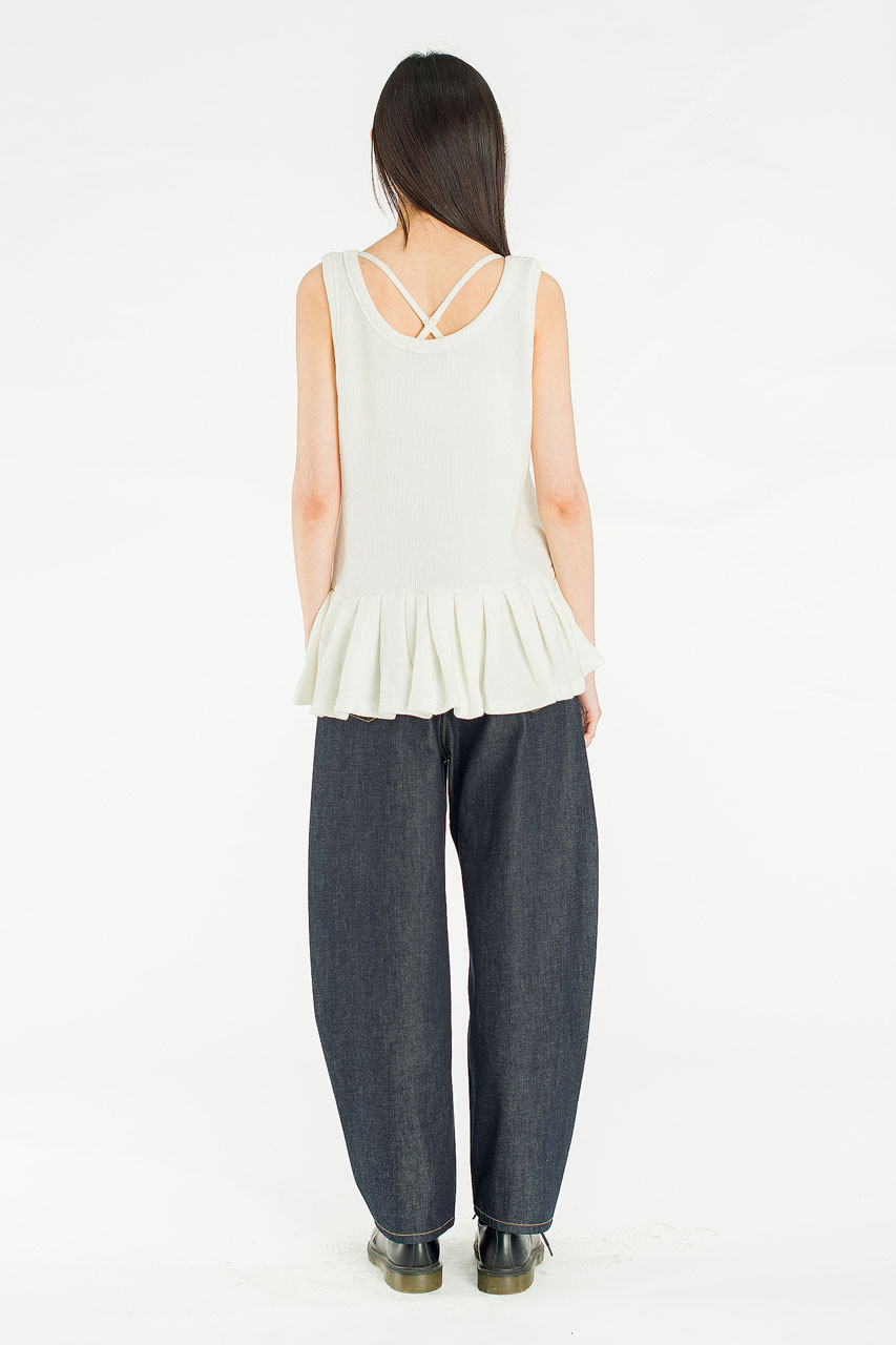 Miel Pleated Detail Tunic, Ivory