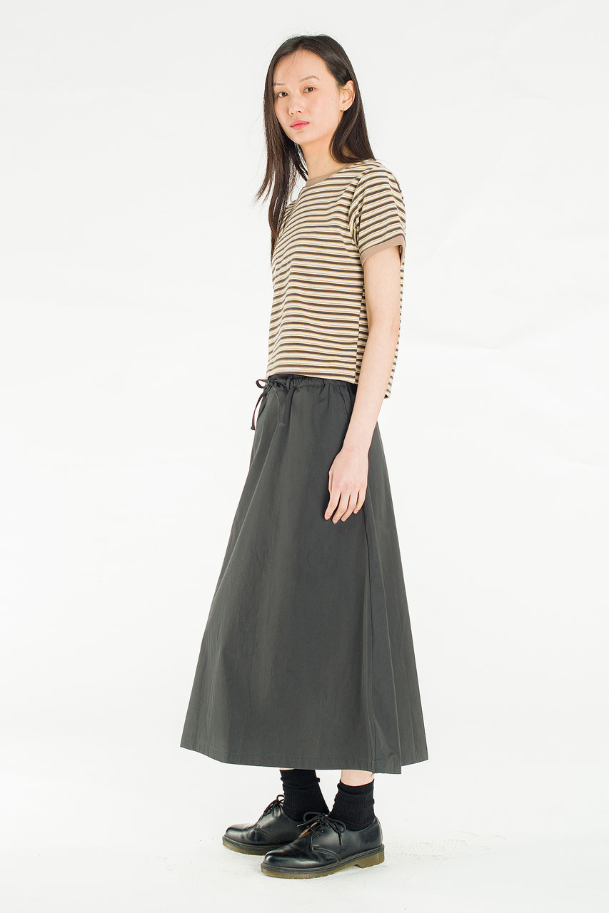 Nelle Stripe Crop Tee, Beige