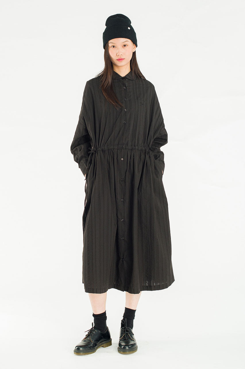 Bea Cotton Shirt Dress, Black