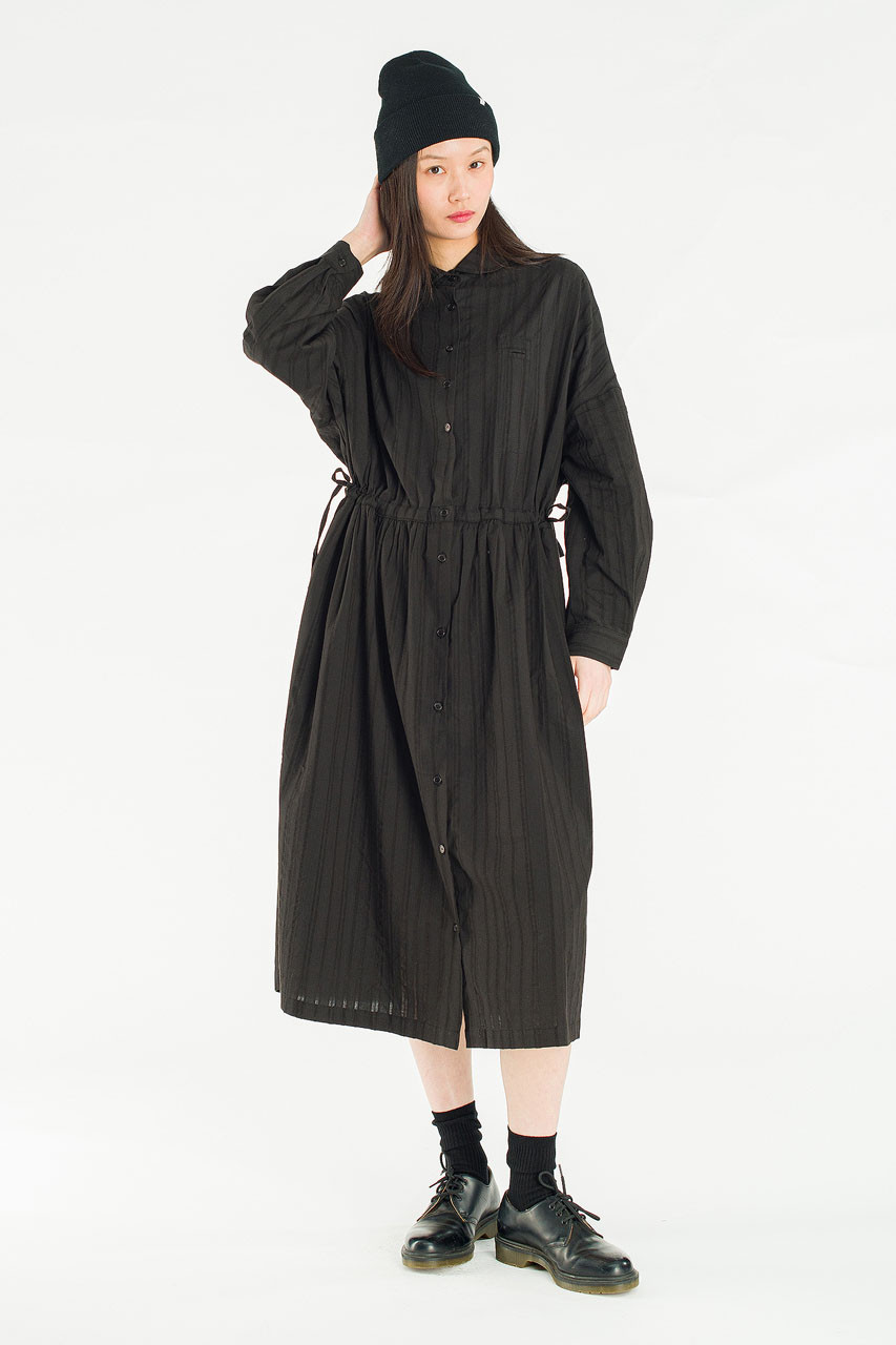 Bea Cotton Shirt Dress, Black