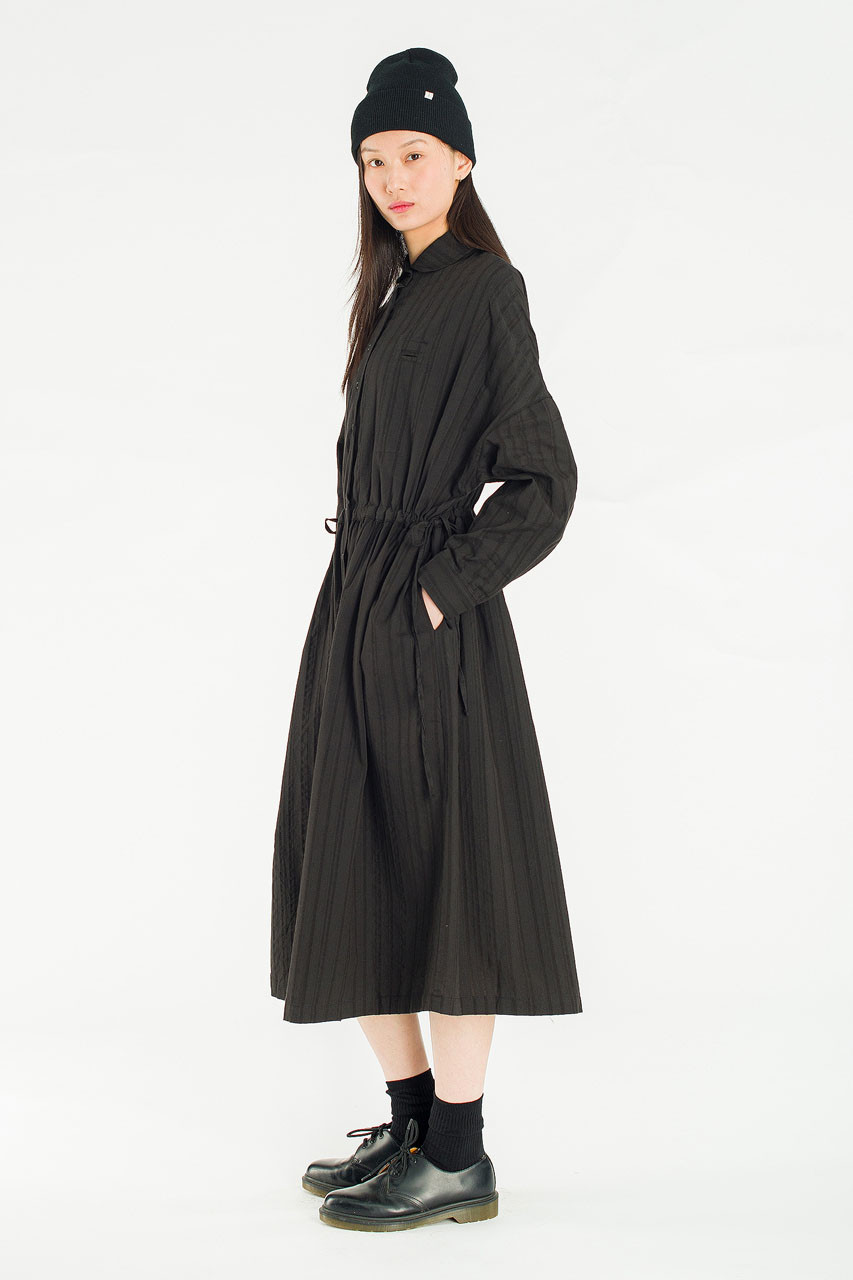 Bea Cotton Shirt Dress, Black