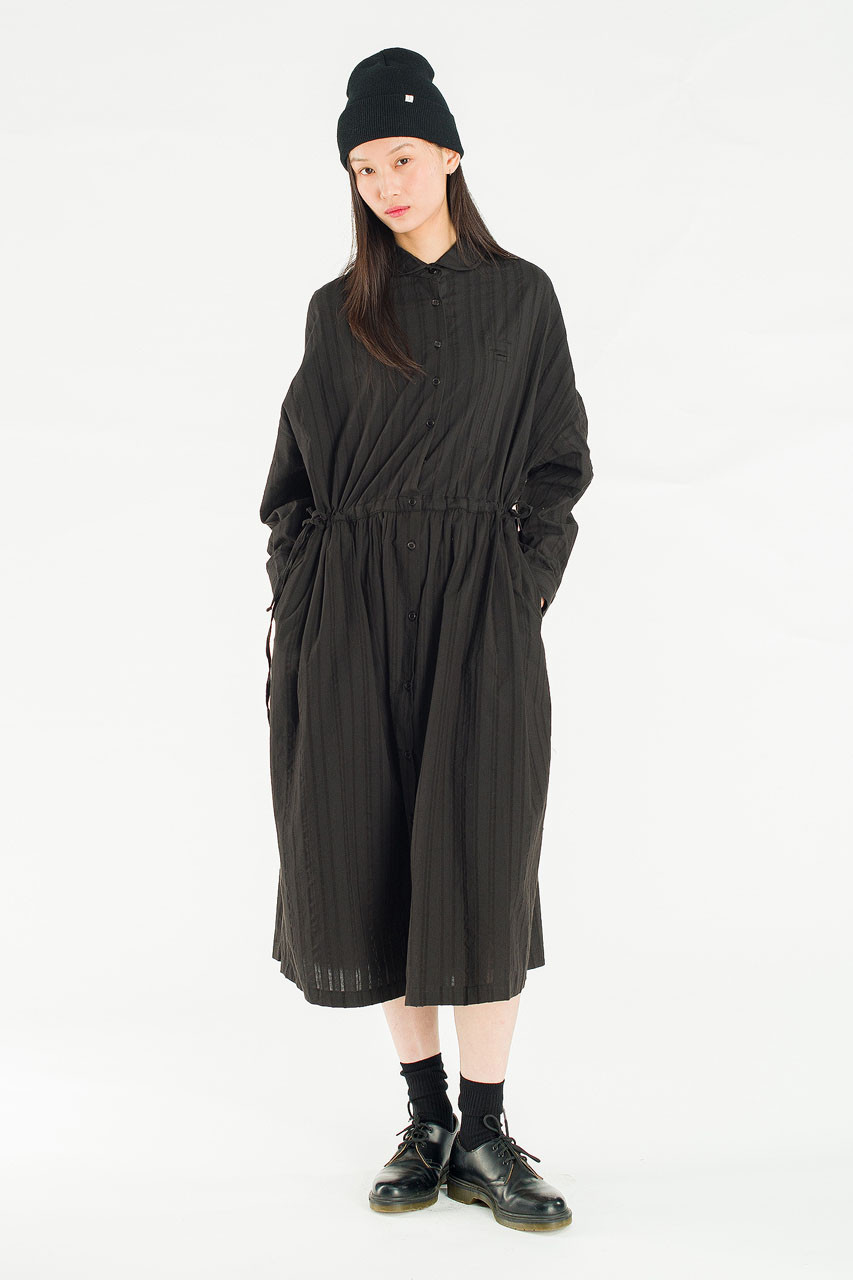 Bea Cotton Shirt Dress, Black