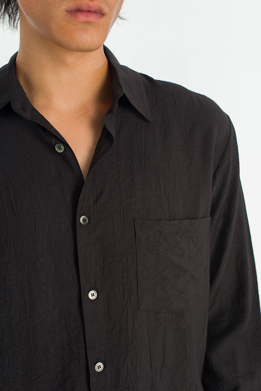 Menswear | Crinkle Shirt, Black