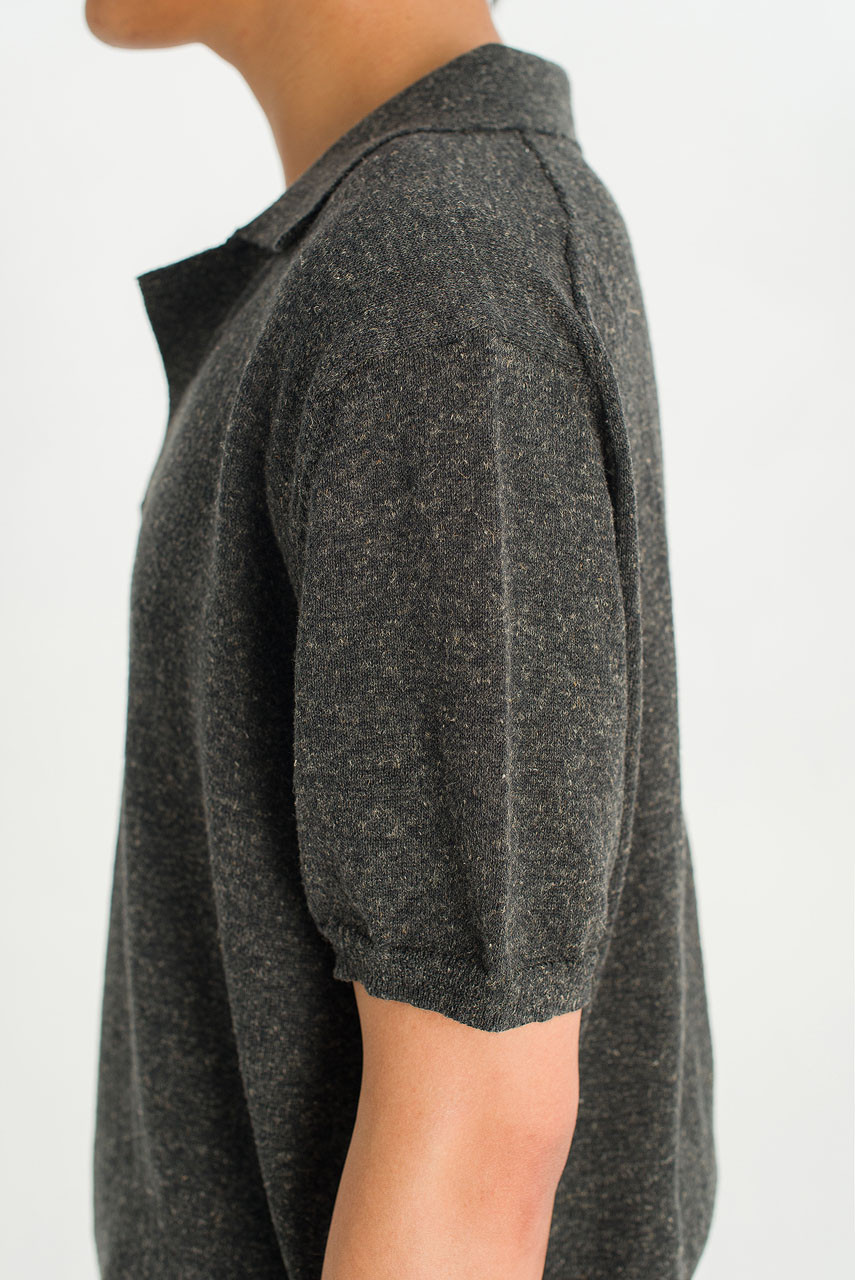 Menswear | Marl Polo Knit, Charcoal