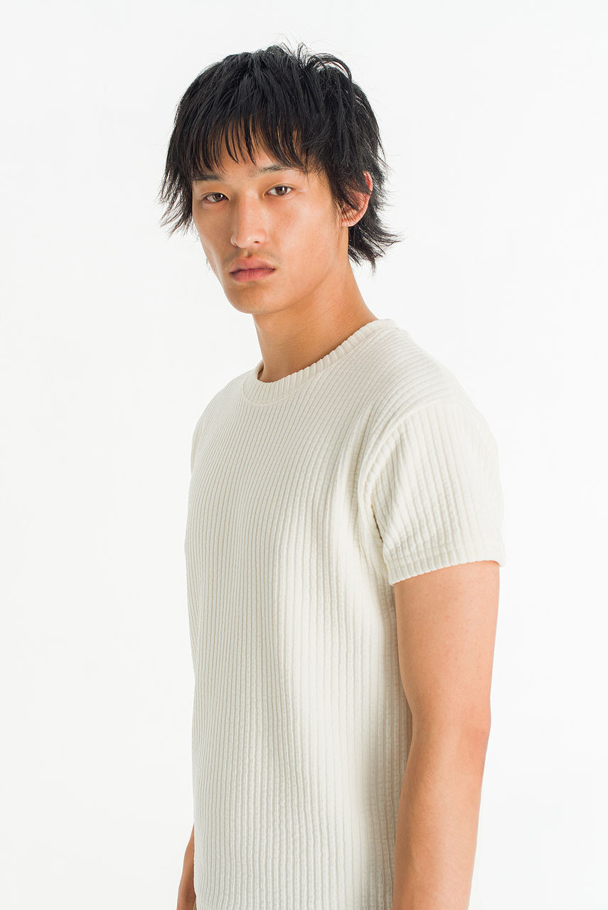 Menswear | Tonal Sheen Tee, Ivory