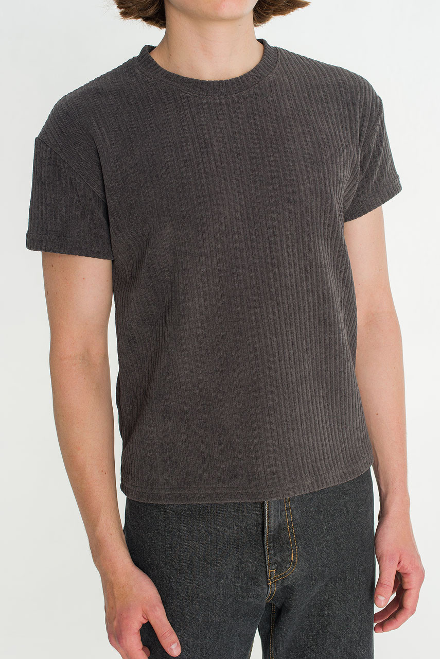 Menswear | Tonal Sheen Tee, Charcoal