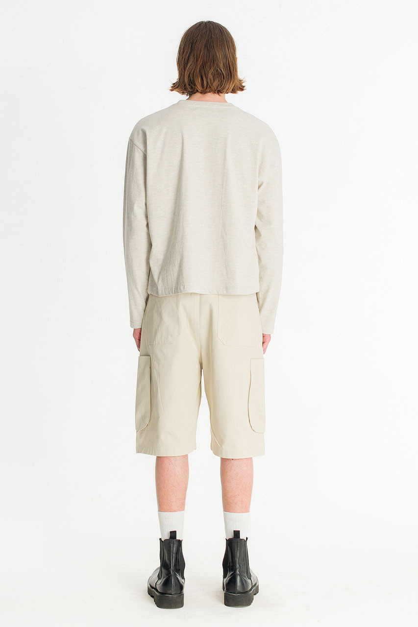 Menswear | Cropped Long-Sleeve Tee, Oat Melange