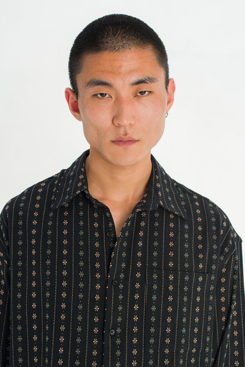 Menswear | Embroidered Crop Shirt, Black