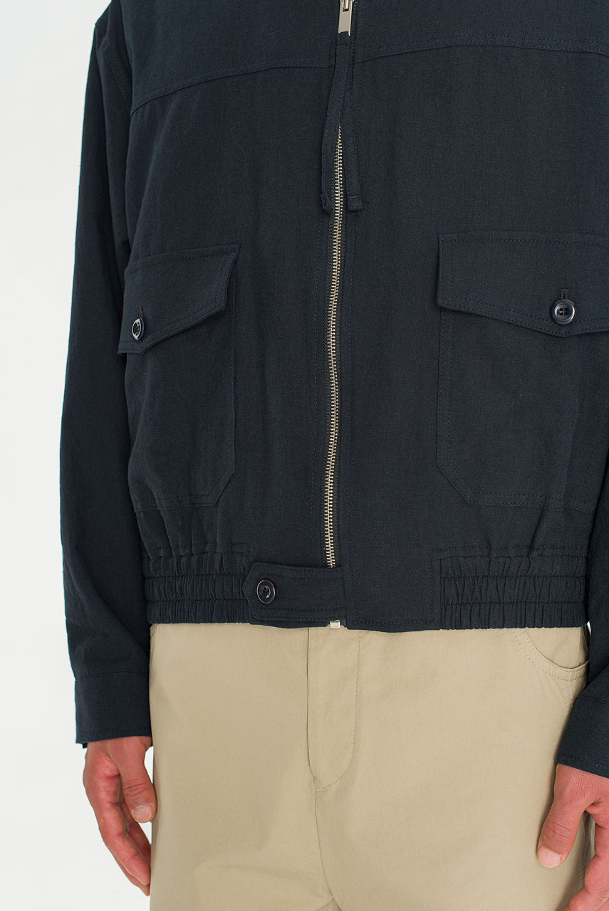 Menswear | Linen Blouson, Charcoal
