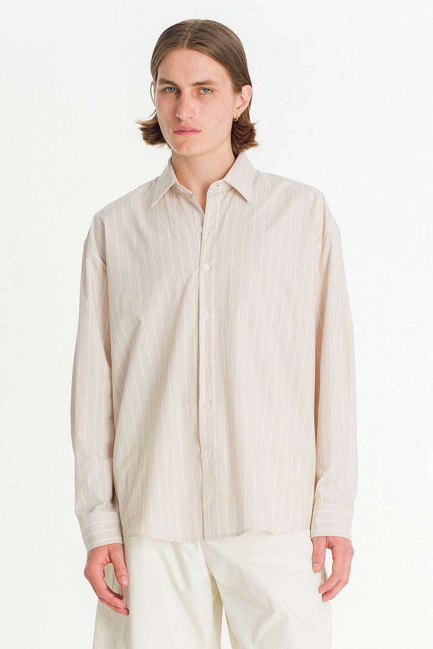 Menswear | Broad Stripe Shirt, Beige