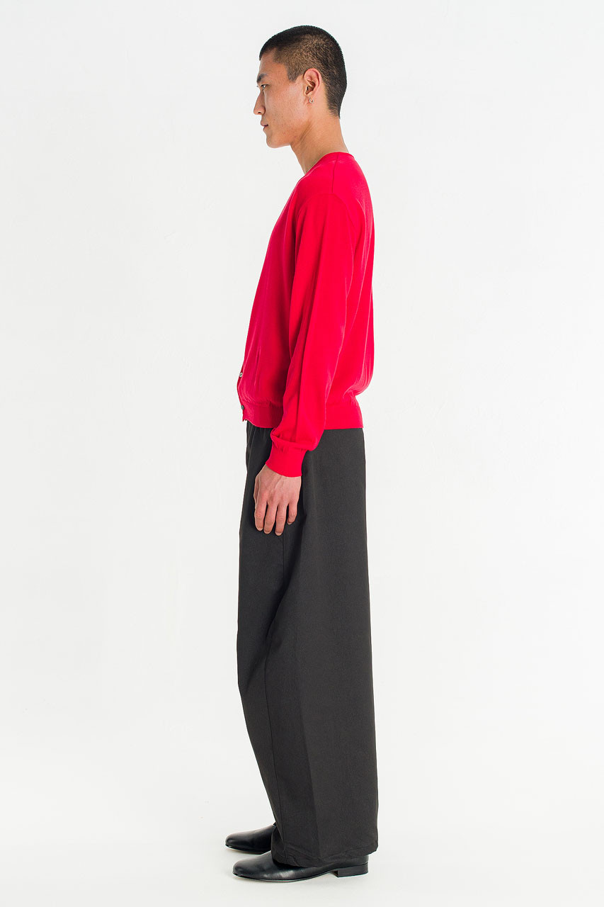 Menswear | Henley Cardigan, Red