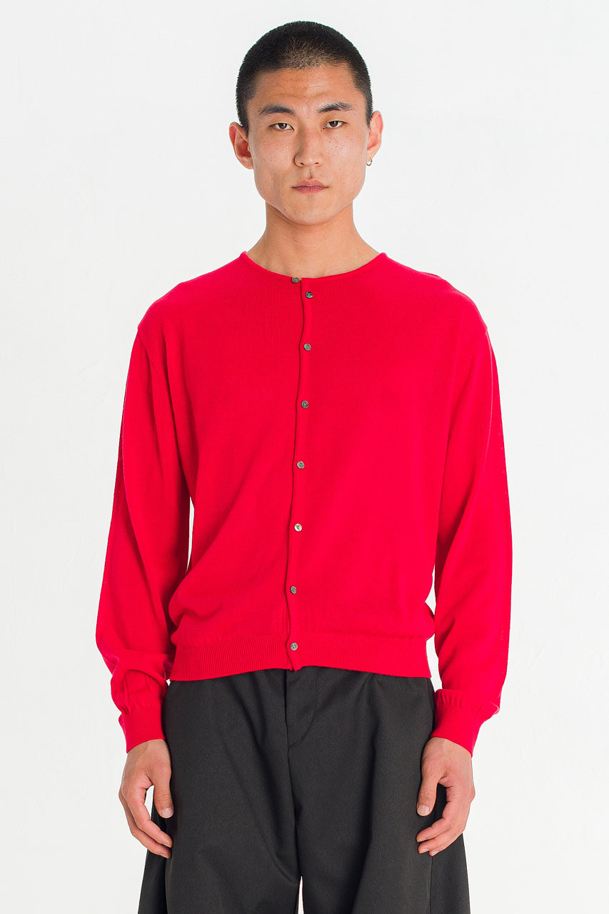 Menswear | Henley Cardigan, Red
