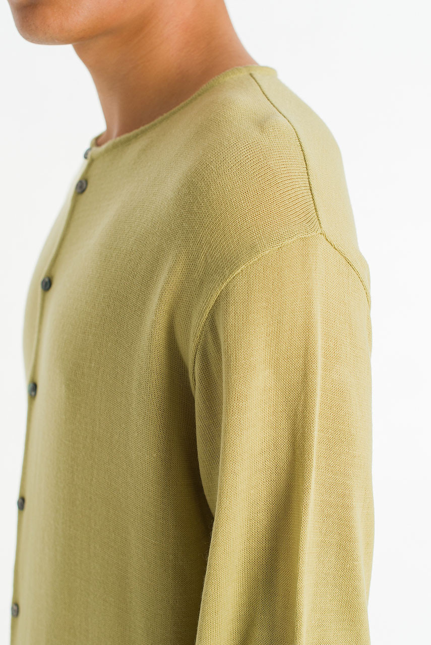 Menswear | Henley Cardigan, Olive