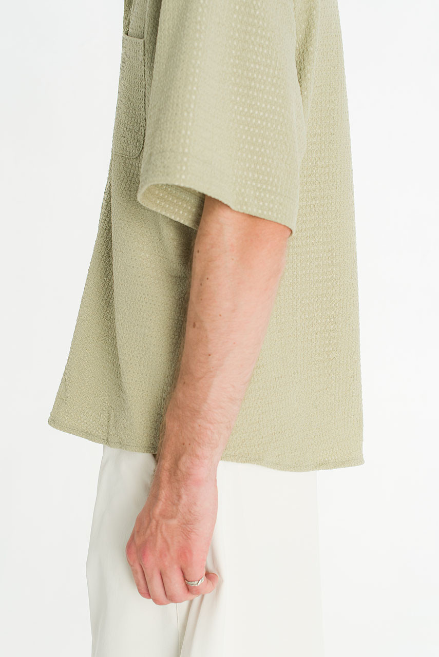 Menswear | Cropped Boucle Shirt, Olive
