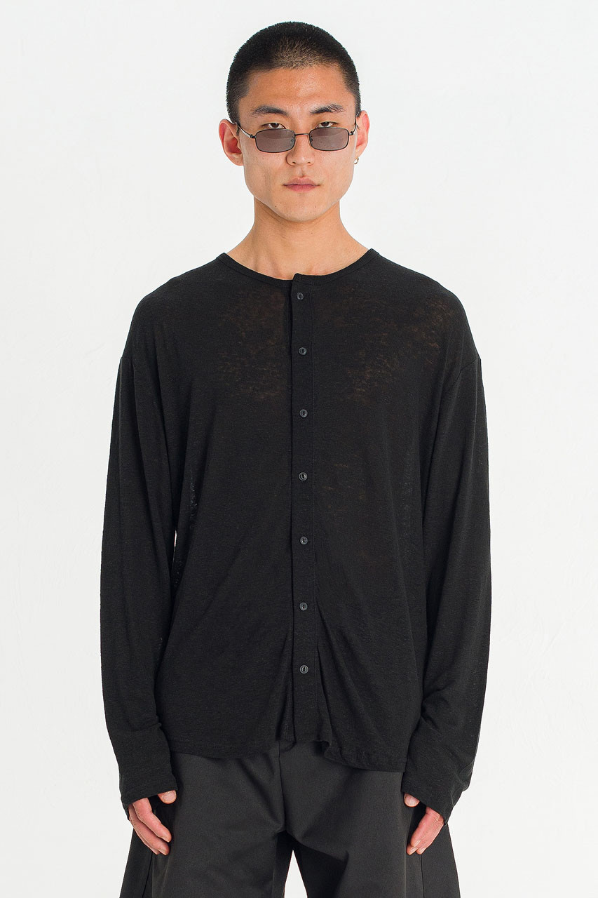 Menswear | Slub Cardi Tee, Black