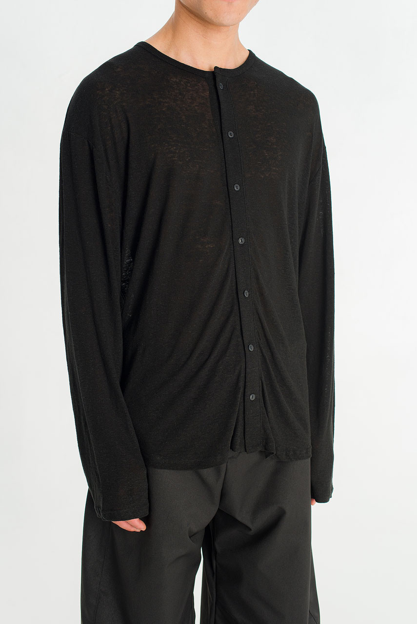 Menswear | Slub Cardi Tee, Black