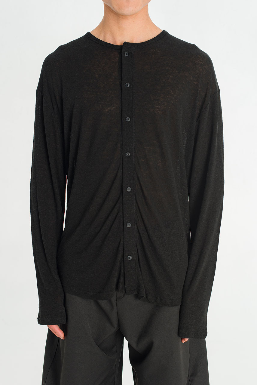 Menswear | Slub Cardi Tee, Black