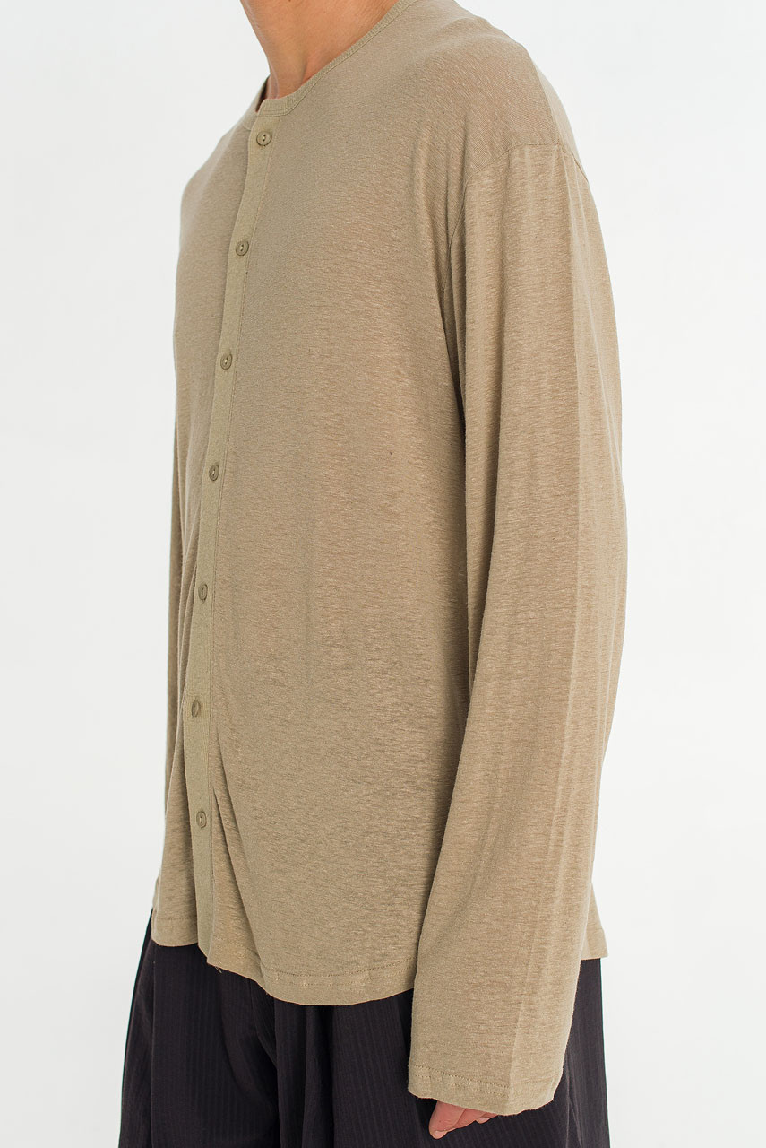 Menswear | Slub Cardi Tee, Beige