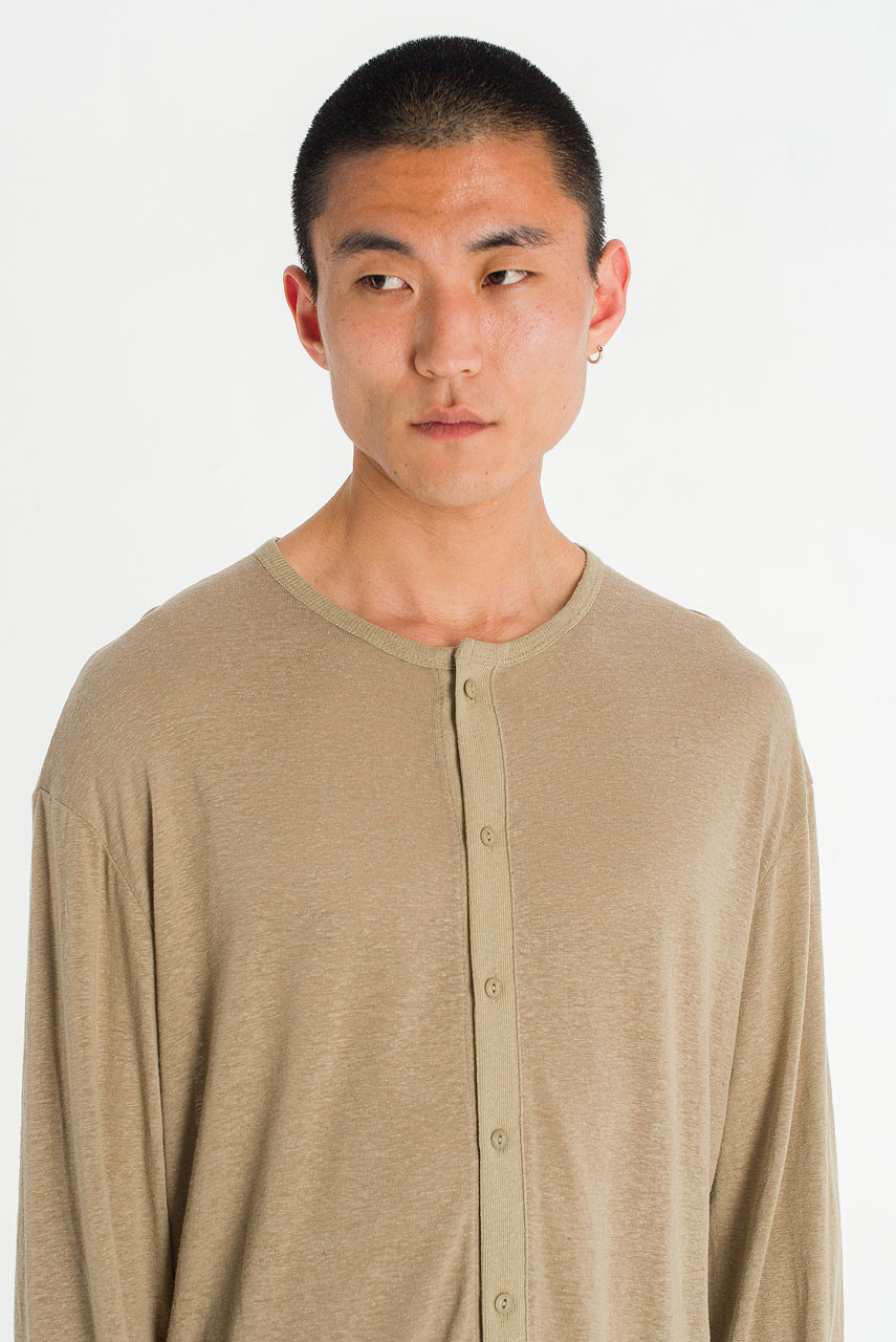 Menswear | Slub Cardi Tee, Beige