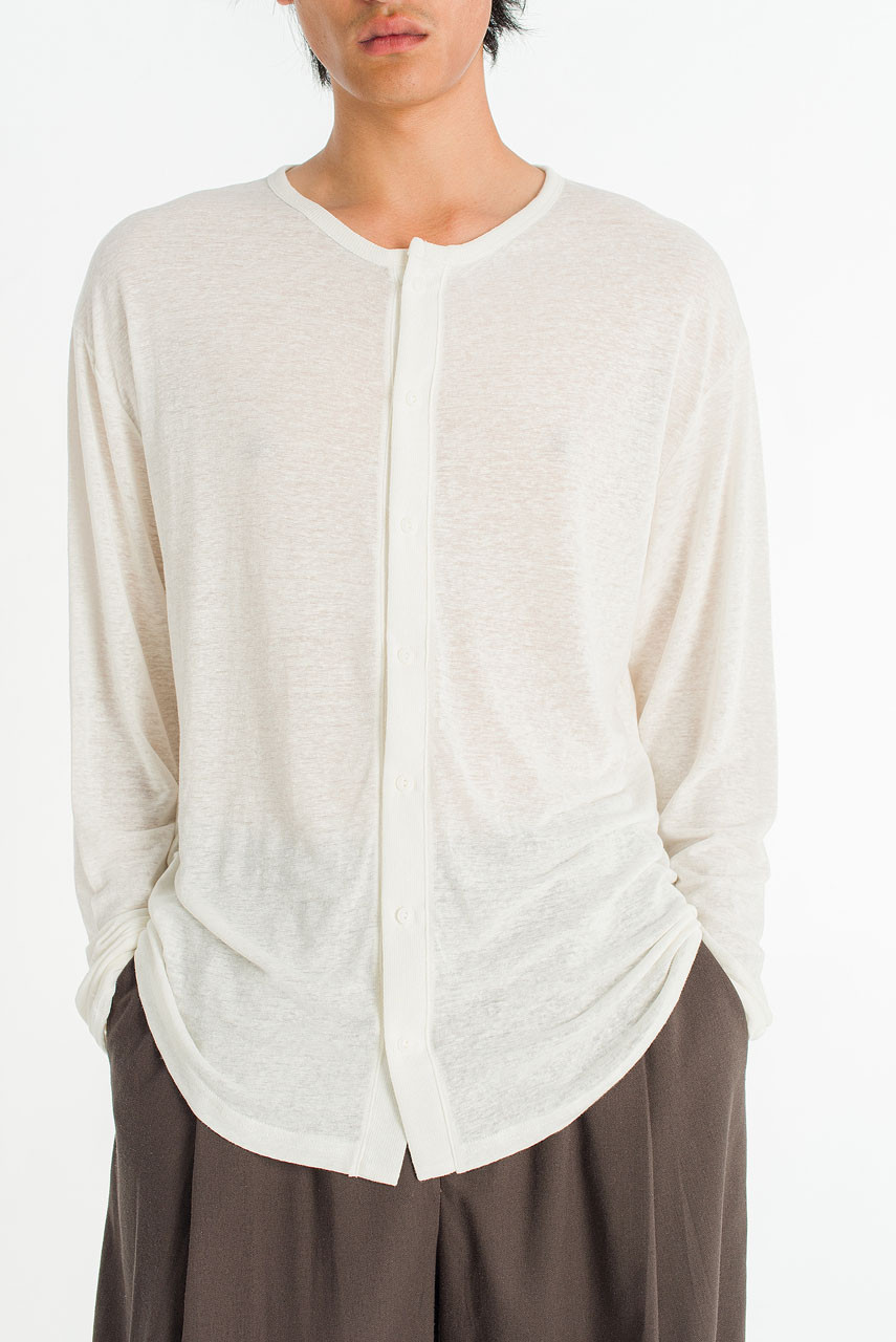 Menswear | Slub Cardi Tee, Ivory