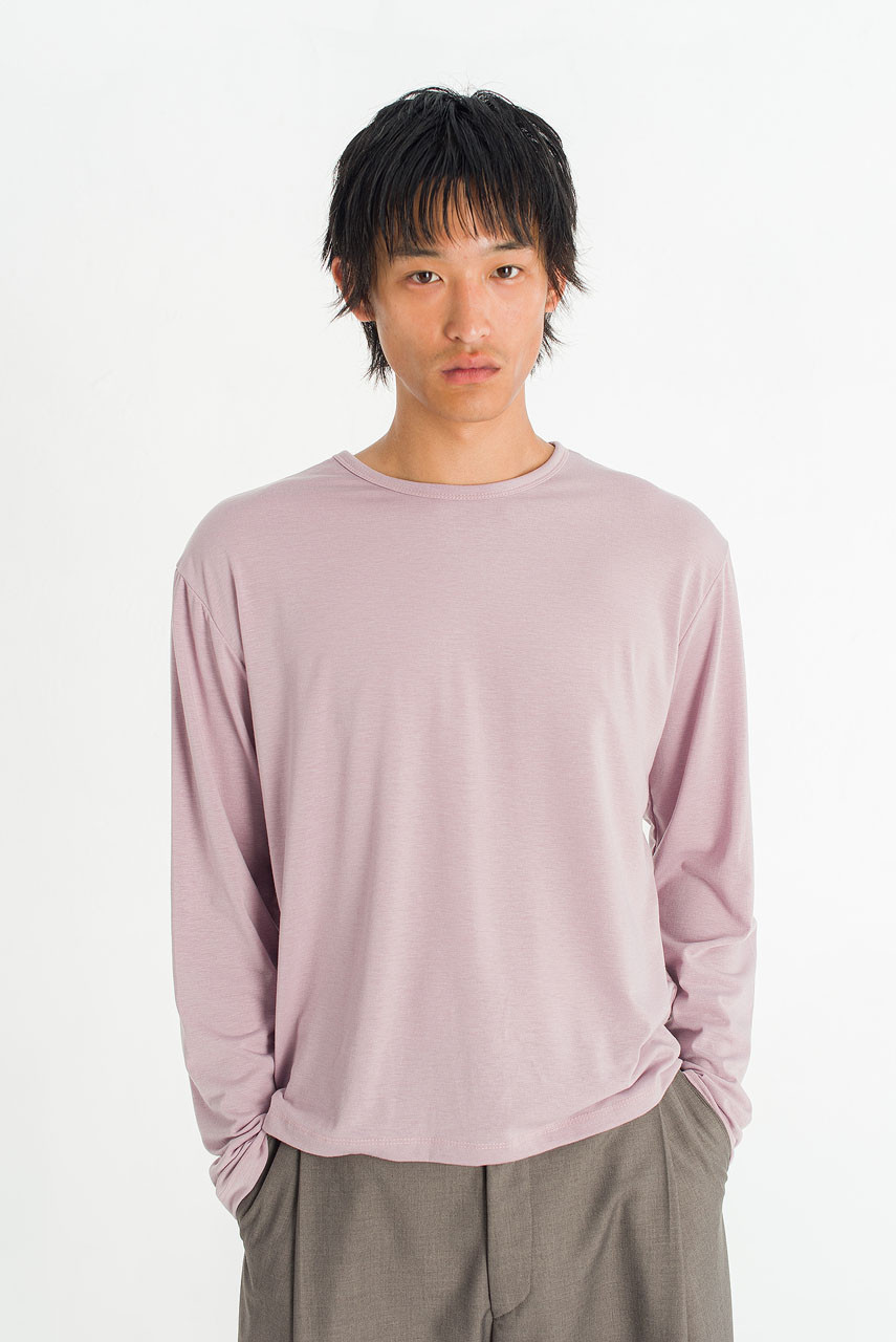 Menswear | Boat-Neck Long-Sleeve Tee, Lilac