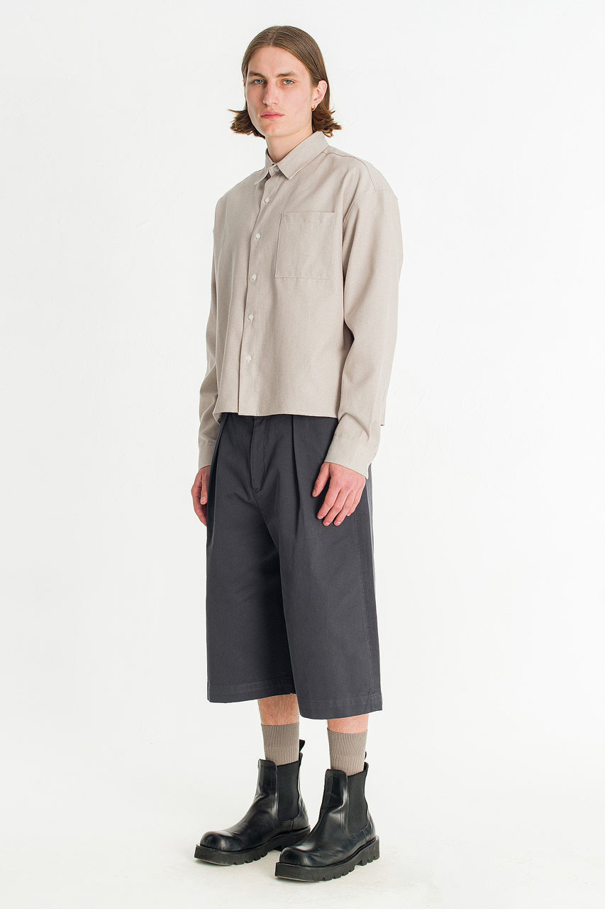 Menswear | Twill Bermuda Shorts, Charcoal
