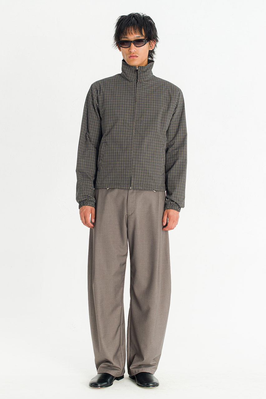 Menswear | Check Funnel Jacket, Black