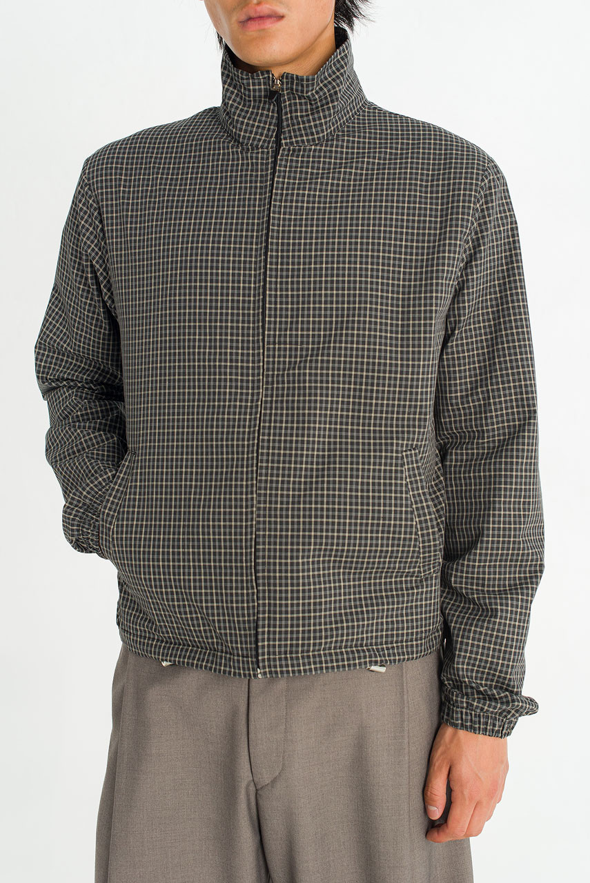 Menswear | Check Funnel Jacket, Black