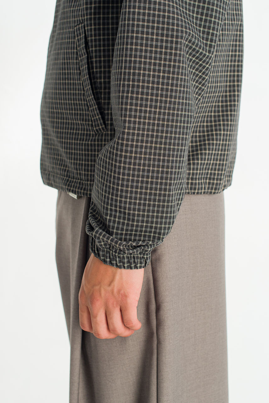 Menswear | Check Funnel Jacket, Black