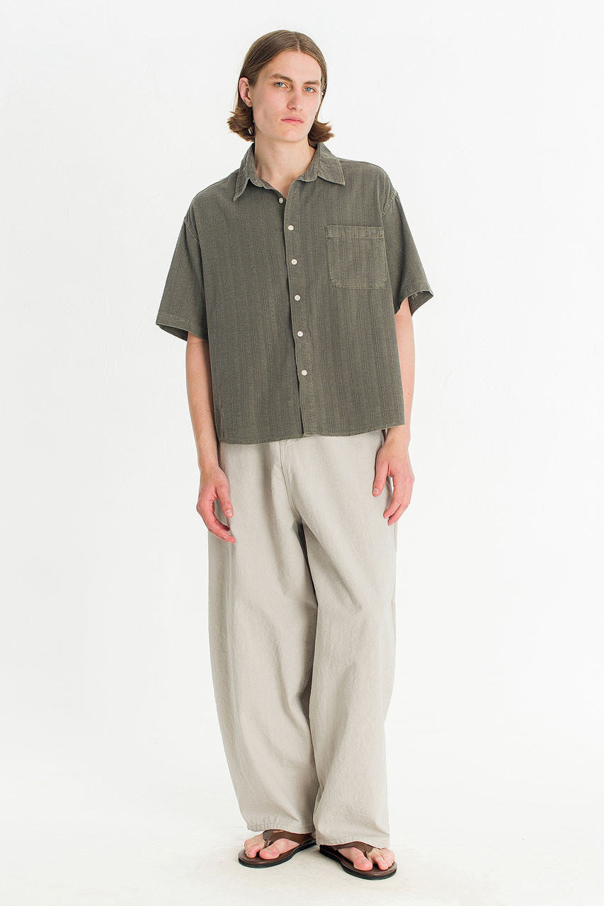Menswear | Dobby Crop Shirt, Khaki