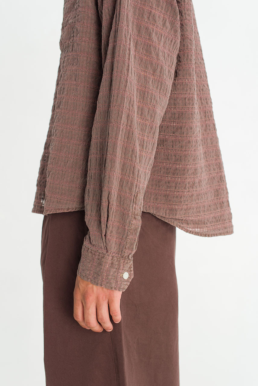Menswear | Slubbed Check Shirt, Brown
