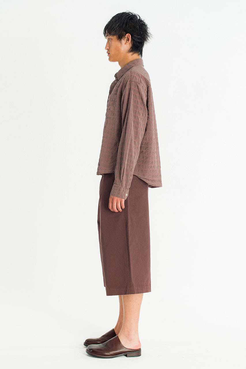 Menswear | Slubbed Check Shirt, Brown