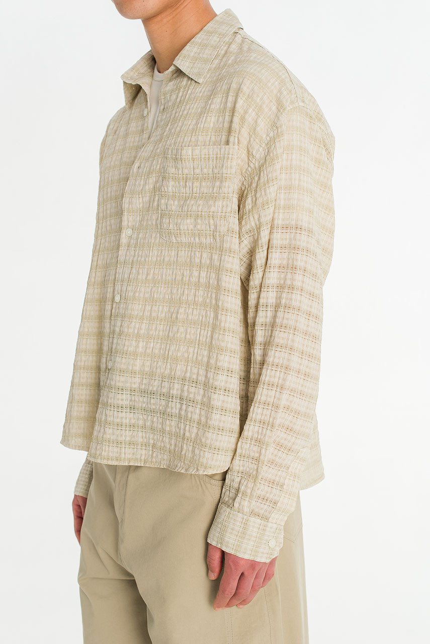 Menswear | Slubbed Check Shirt, Oat