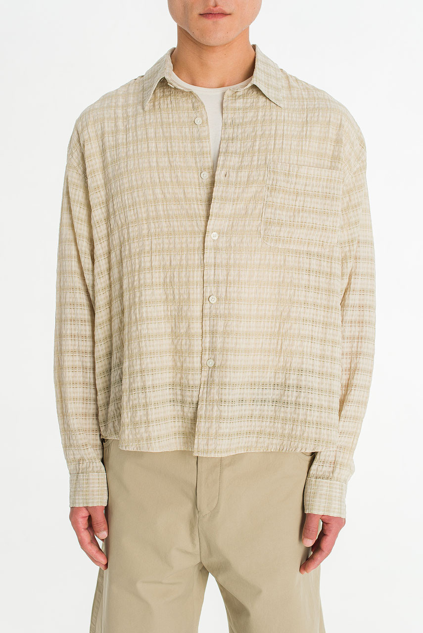 Menswear | Slubbed Check Shirt, Oat