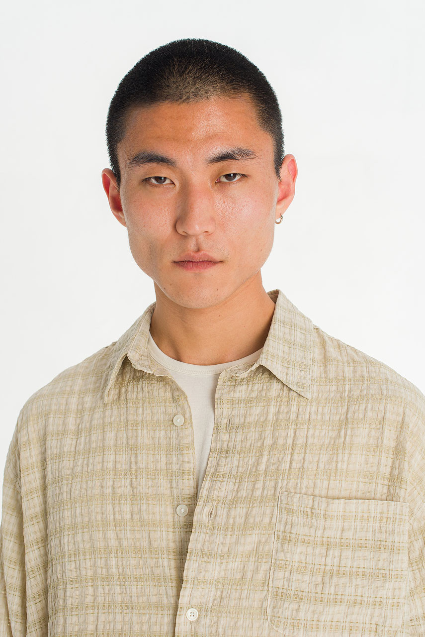 Menswear | Slubbed Check Shirt, Oat
