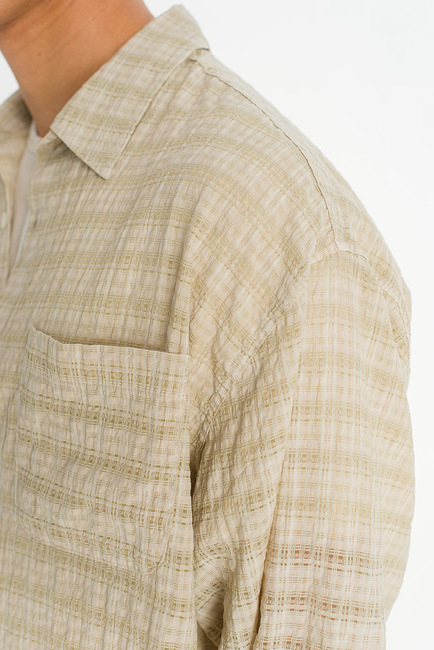 Menswear | Slubbed Check Shirt, Oat