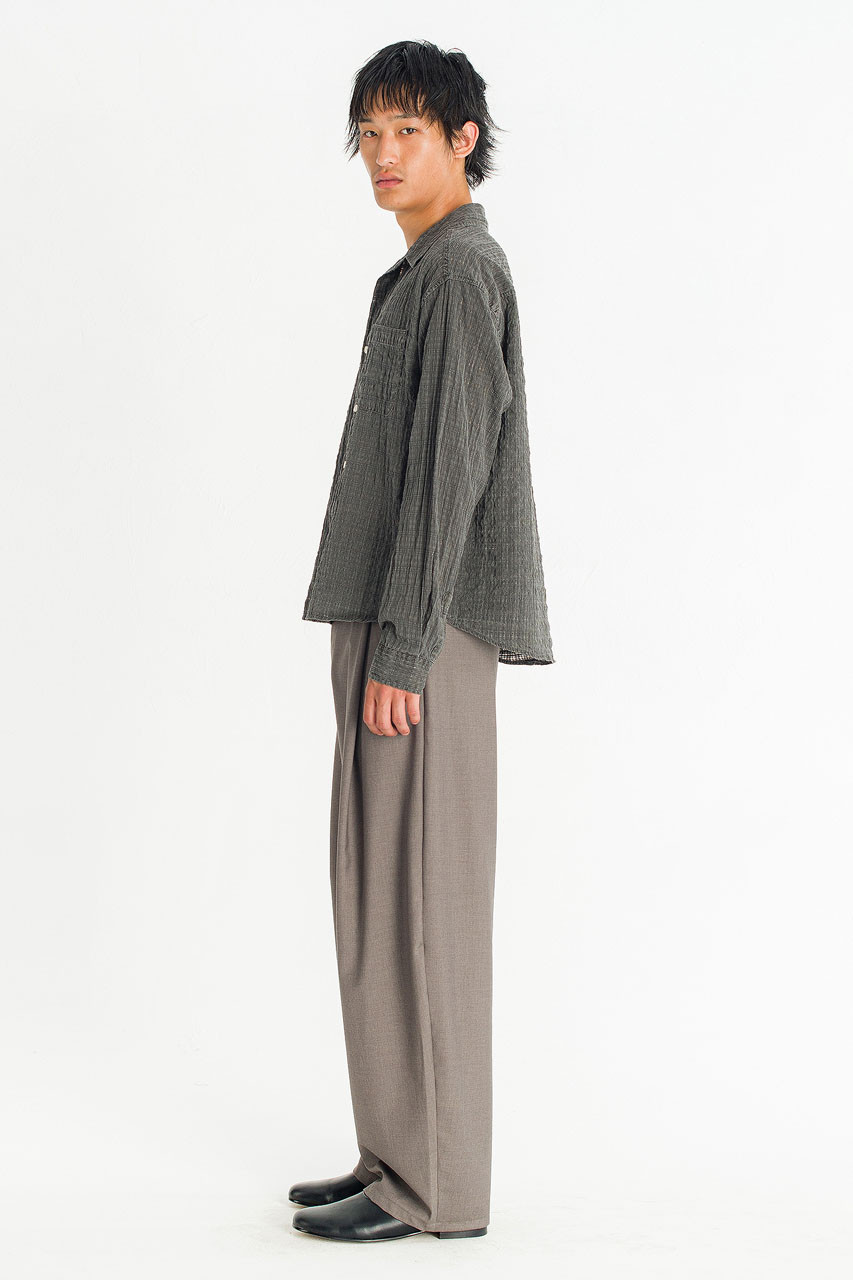 Menswear | Slubbed Check Shirt, Charcoal